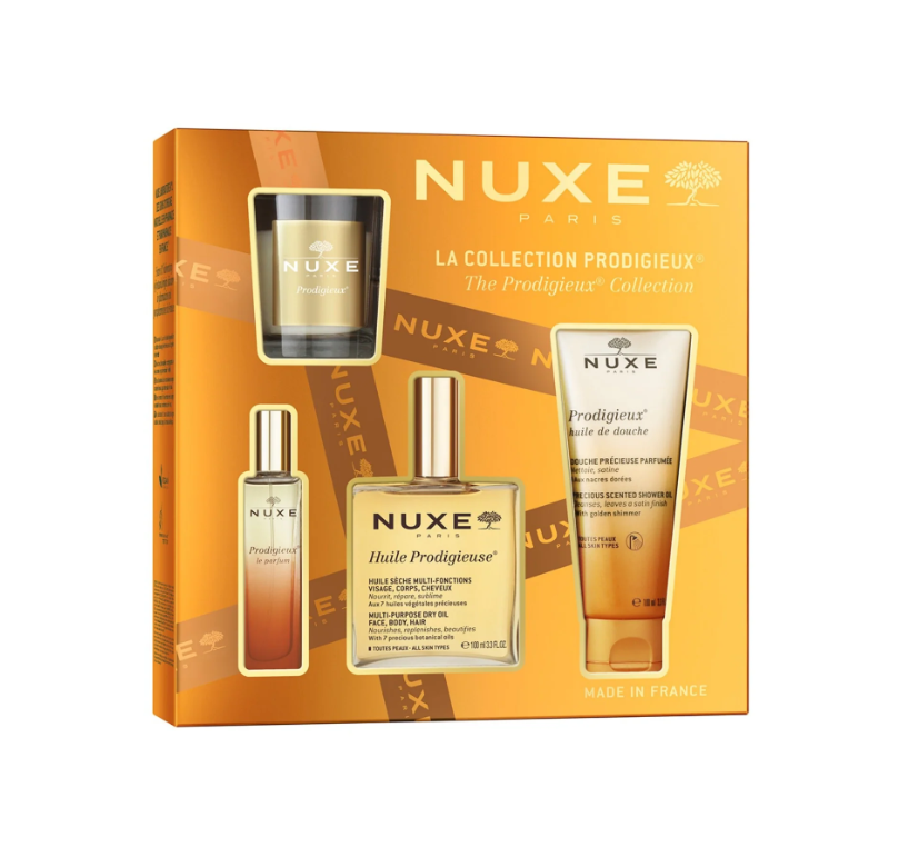 Nuxe Cofre The Prodigieux Collection set de regalo con aceite, perfume, aceite de ducha y vela