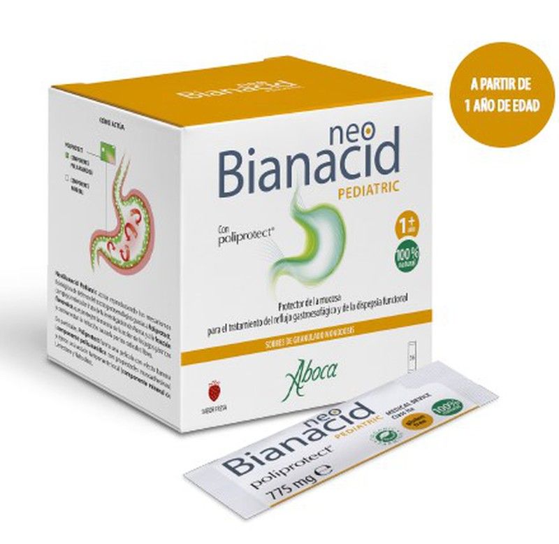 Aboca Neobianacid Pediatric 36 sobres granulados sabor fresa para niños
