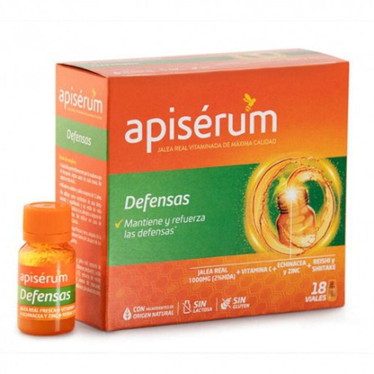 Apisérum Defensas 18 Viales - complemento alimenticio bebible con jalea real, equinácea, zinc y vitamina C