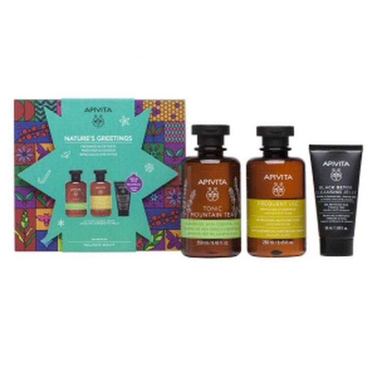 Apivita Cofre Nature's Greetings set de regalo gel de ducha champú y gel detox