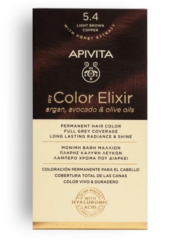 Apivita Tinte Castaño Claro Cobrizo 5.4 - tinte permanente My Color Elixir