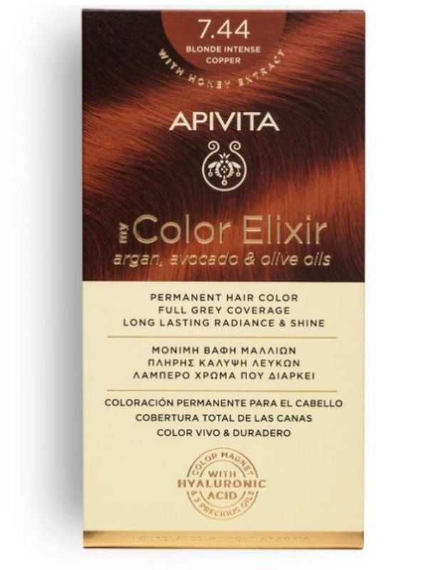 Apivita Tinte Rubio Cobrizo Intenso 7.44 - tinte permanente My Color Elixir