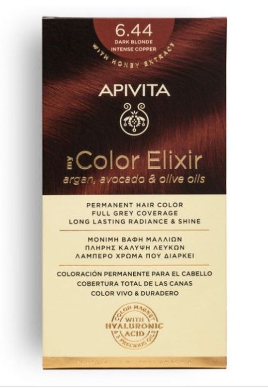 Apivita Tinte Rubio Oscuro Cobrizo Intenso Nº6.44 - My Color Elixir Apivita, tinte capilar