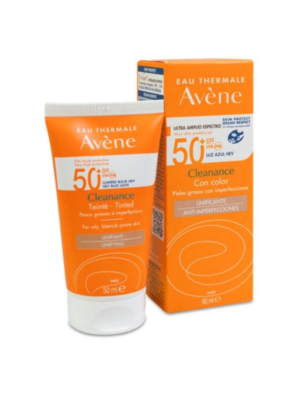 Avène Cleanance Solar Color SPF50 protección solar con color pieles grasas 50ml