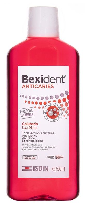 Bexident Anticaries Colutorio 500ml - enjuague bucal sin alcohol Isdin