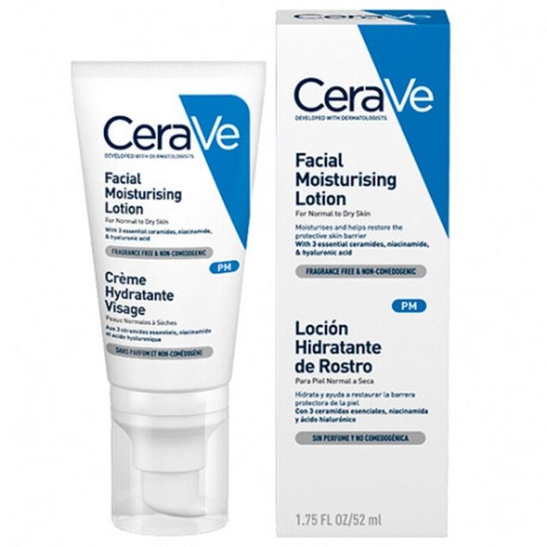 CeraVe Loción Hidratante Facial 52ml - 3 ceramidas, ácido hialurónico y niacinamida