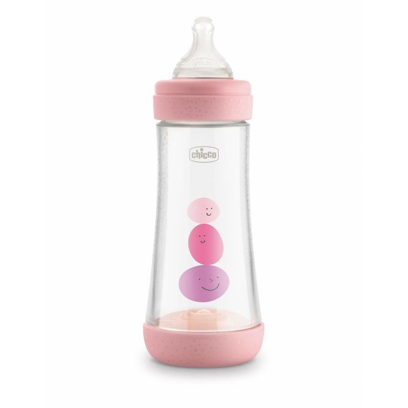 Chicco Biberón Perfect 5 de silicona, 300ml, color rosa
