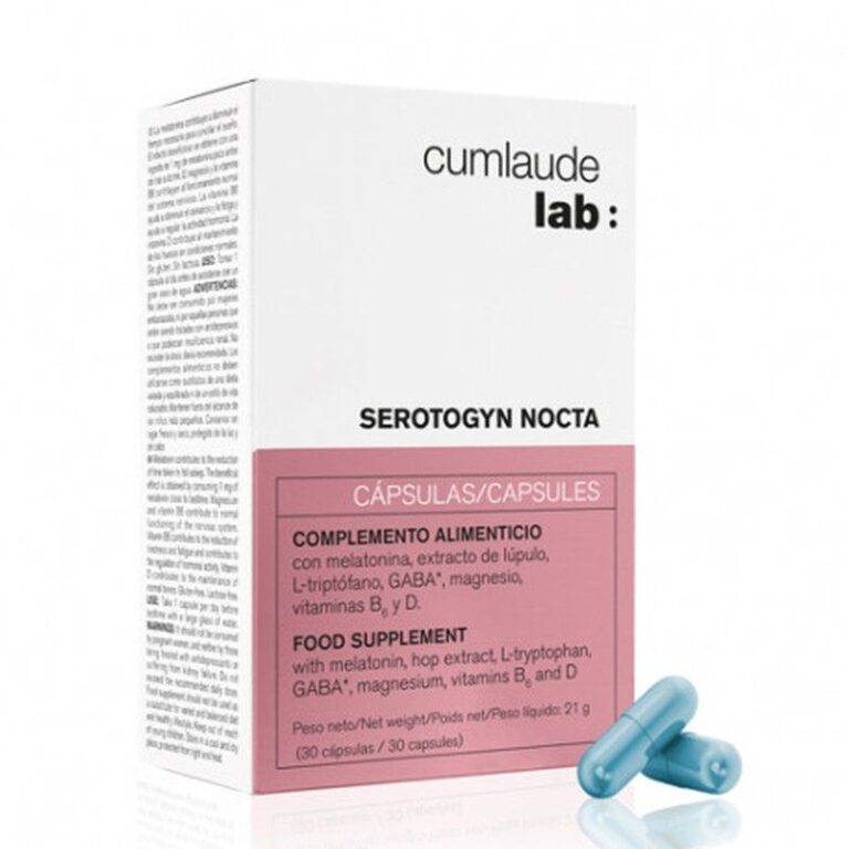 Cumlaude Serotogyn Nocta 30 Cápsulas, envase de complemento alimenticio para el sueño en la menopausia