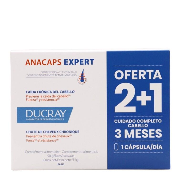 Ducray Anacaps Expert 90 cápsulas, complemento anticaída