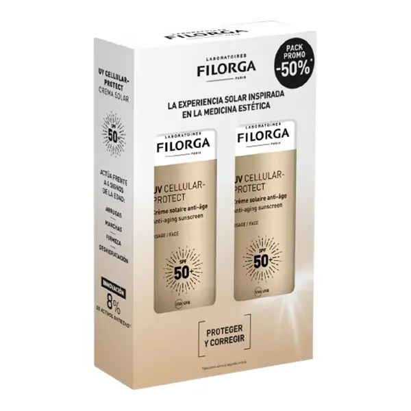 Filorga UV Cellular-Protect Face SPF 50 Duplo, pack de 2 fotoprotectores faciales de 40ml