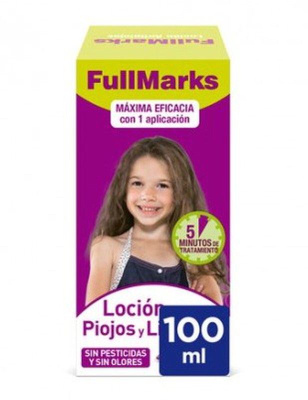 FullMarks Loción Piojos y Liendres 100ml, tratamiento antipiojos de acción física