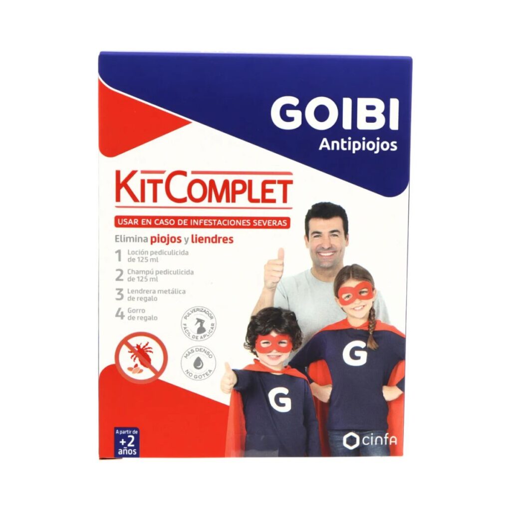 Goibi Antipiojos Kit: locion, champu y lendrera metalica