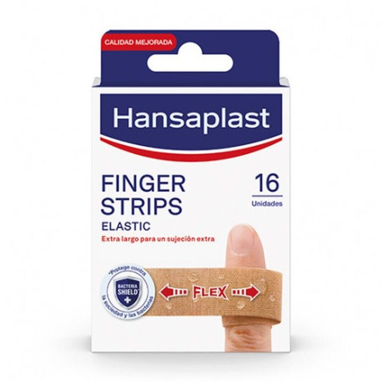 Hansaplast Tiras para Dedos 16 unidades, caja de apósitos elásticos