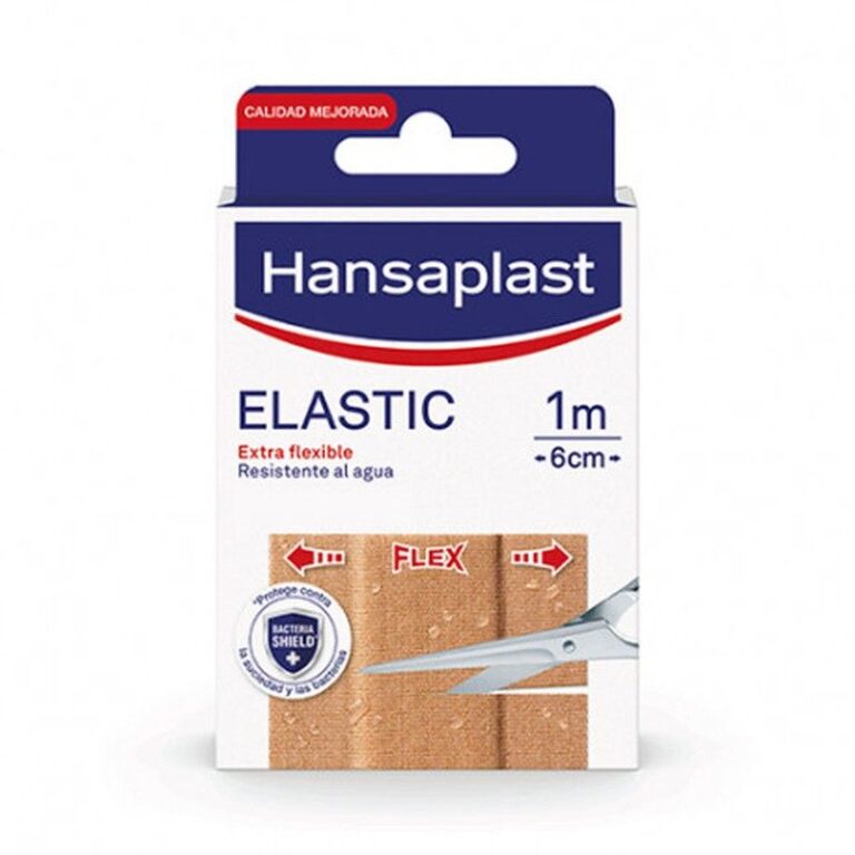 Hansaplast Elastic Extra Flexible Tira 1m x 6cm, rollo de apósito de tela elástica