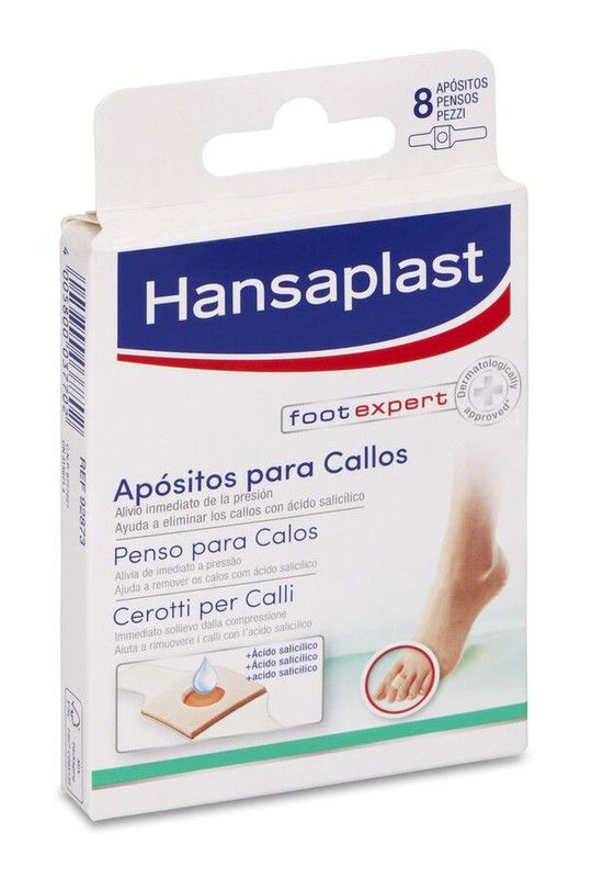 Hansaplast Apósitos para Callos 8 unidades, caja de apósitos con ácido salicílico