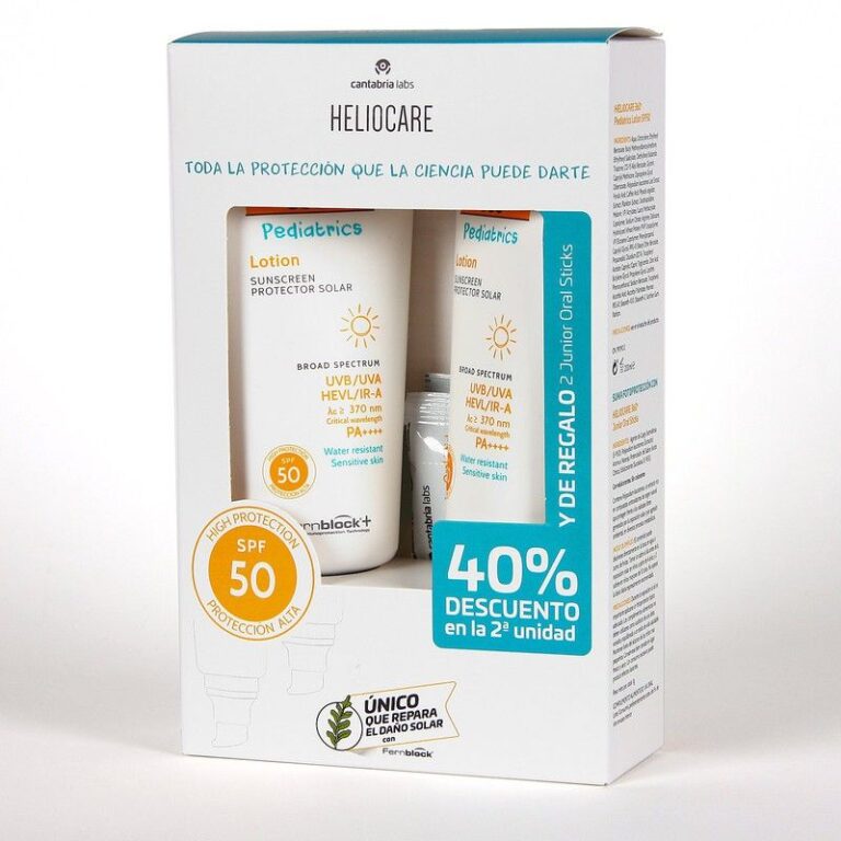 Heliocare 360 Pediatrics Loción SPF50 Pack Duplo 200 ml, fotoprotector infantil Fernblock+