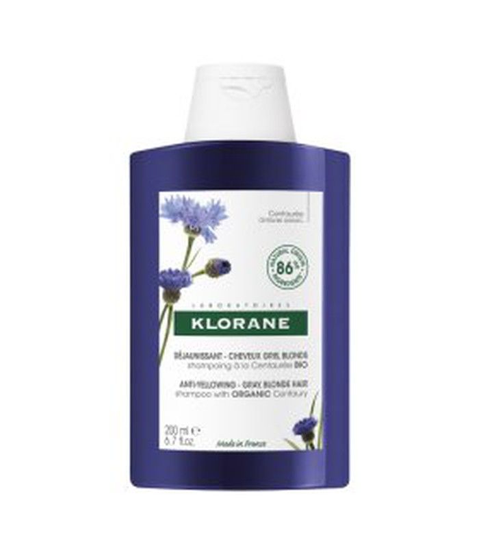 Klorane Champú Flor Centaurea 200ml antiamarilleo cabello blanco y gris