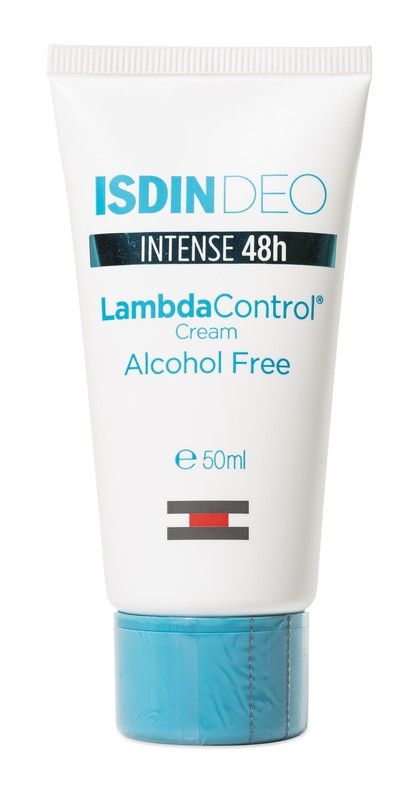 Isdin Lambda Control Desodorante Crema 50ml, antitranspirante sin alcohol para pieles sensibles
