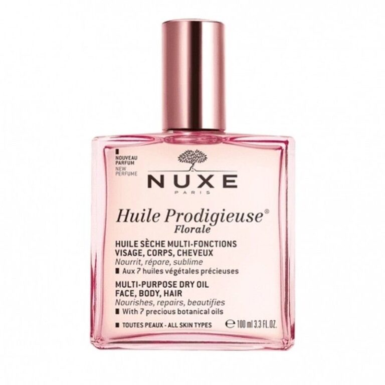 Nuxe Aceite Seco Floral 100ml, aceite seco multifunción floral para rostro, cuerpo y cabello
