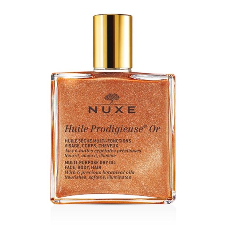 Nuxe Huile Prodigieuse Or 100ml, aceite seco con nácares dorados para rostro, cuerpo y cabello