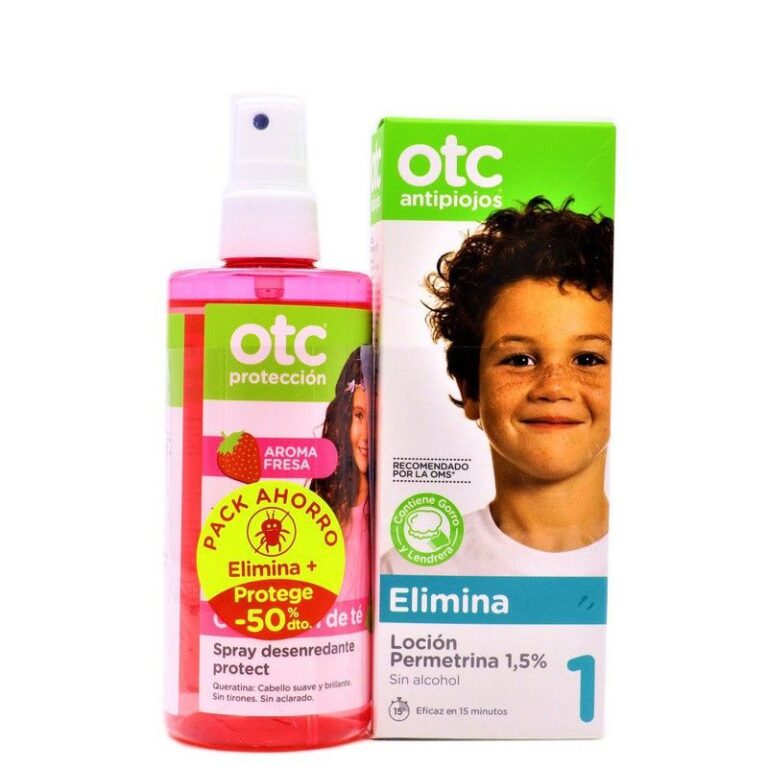 OTC Pack Antipiojos Permetrina con loción y Spray Desenredante Protect