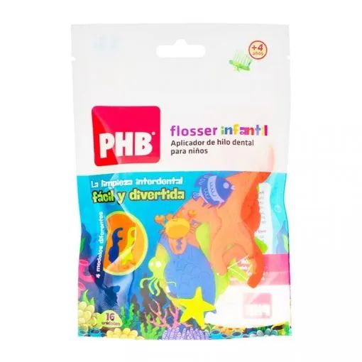 PHB Flosser Infantil con aplicador, 16 unidades
