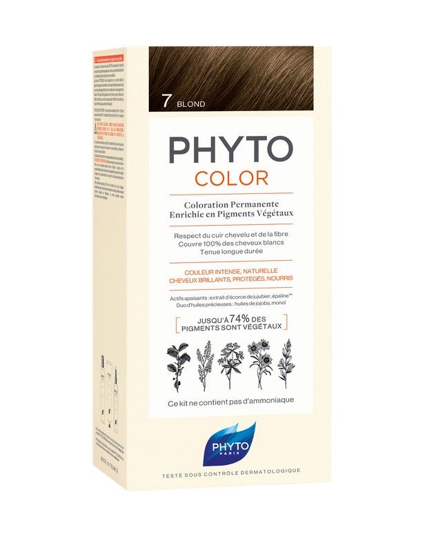 Phyto Color Tinte Vegetal 7 Rubio - kit de coloración vegetal sin amoníaco