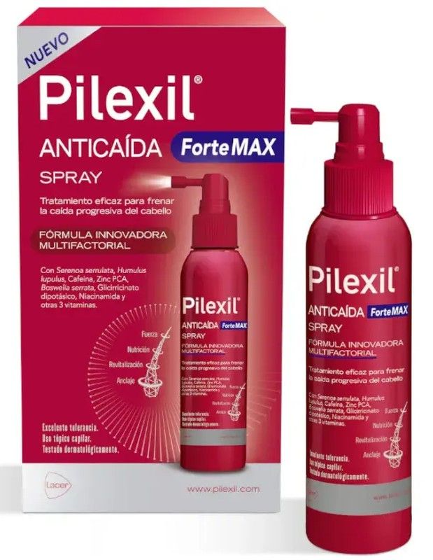 Pilexil Anticaída Fortemax Spray 120ml, tratamiento sin minoxidil