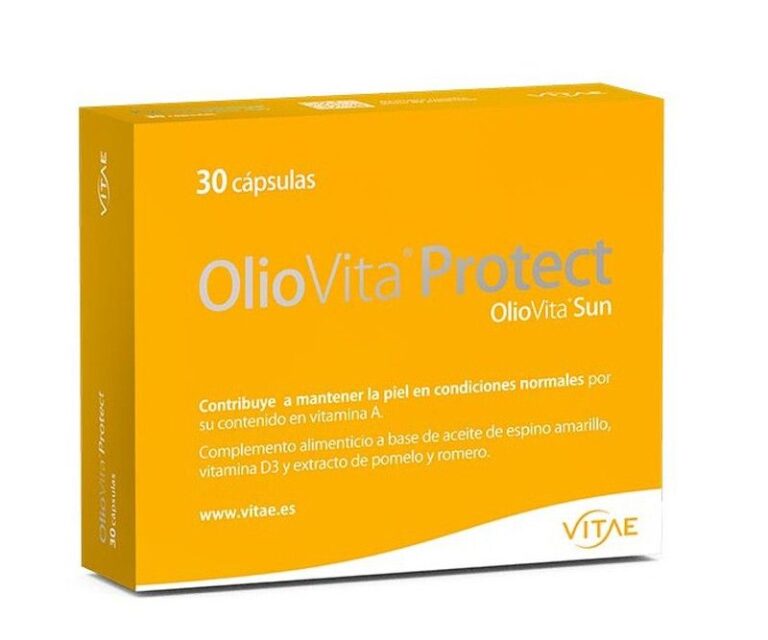 Vitae Oliovita Protect 30 Cápsulas, envase de complemento alimenticio para la exposición solar