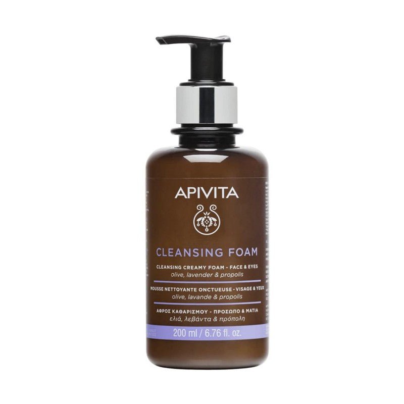 Apivita Espuma Limpiadora Rostro y Ojos 200ml bote de espuma facial