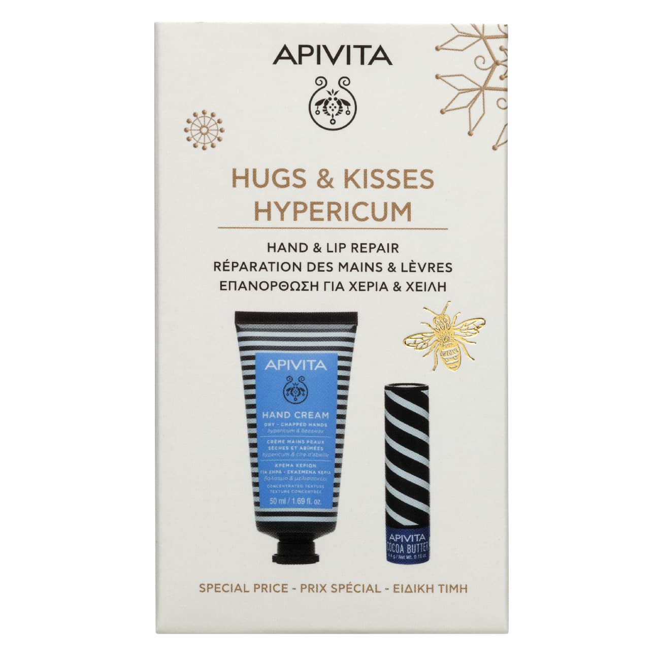 Apivita Pack Hugs y Kisses Hypericum crema de manos y labial SPF20 Apivita Pack Hugs y Kisses Hypericum crema de manos y labial SPF20