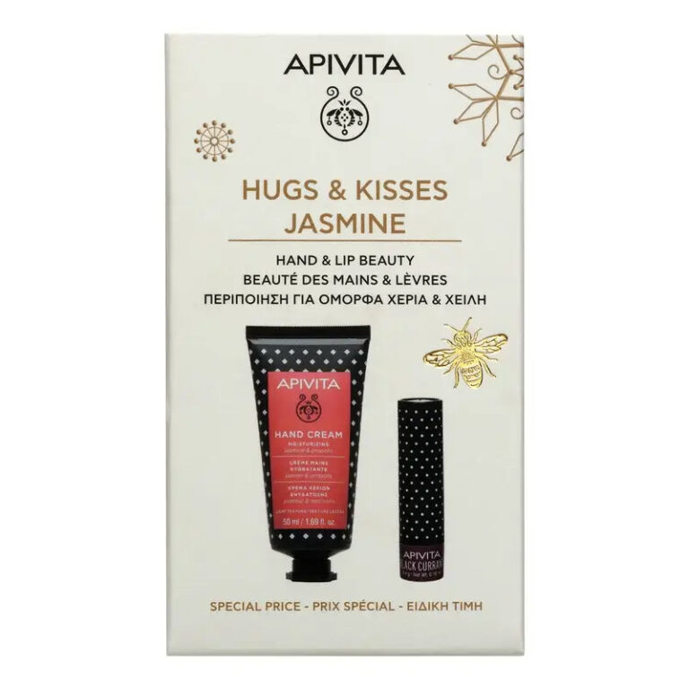 Apivita Pack Hugs y Kisses Jasmine crema de manos y labial grosella