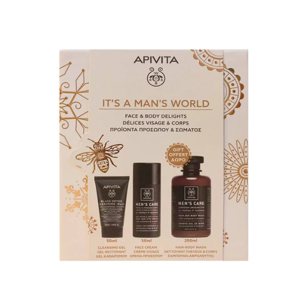 Apivita Pack Its A Mans World coffret facial y corporal para hombre