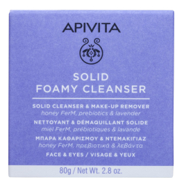 Apivita Solid Foamy Cleanser 80g limpiador sólido con miel fermentada