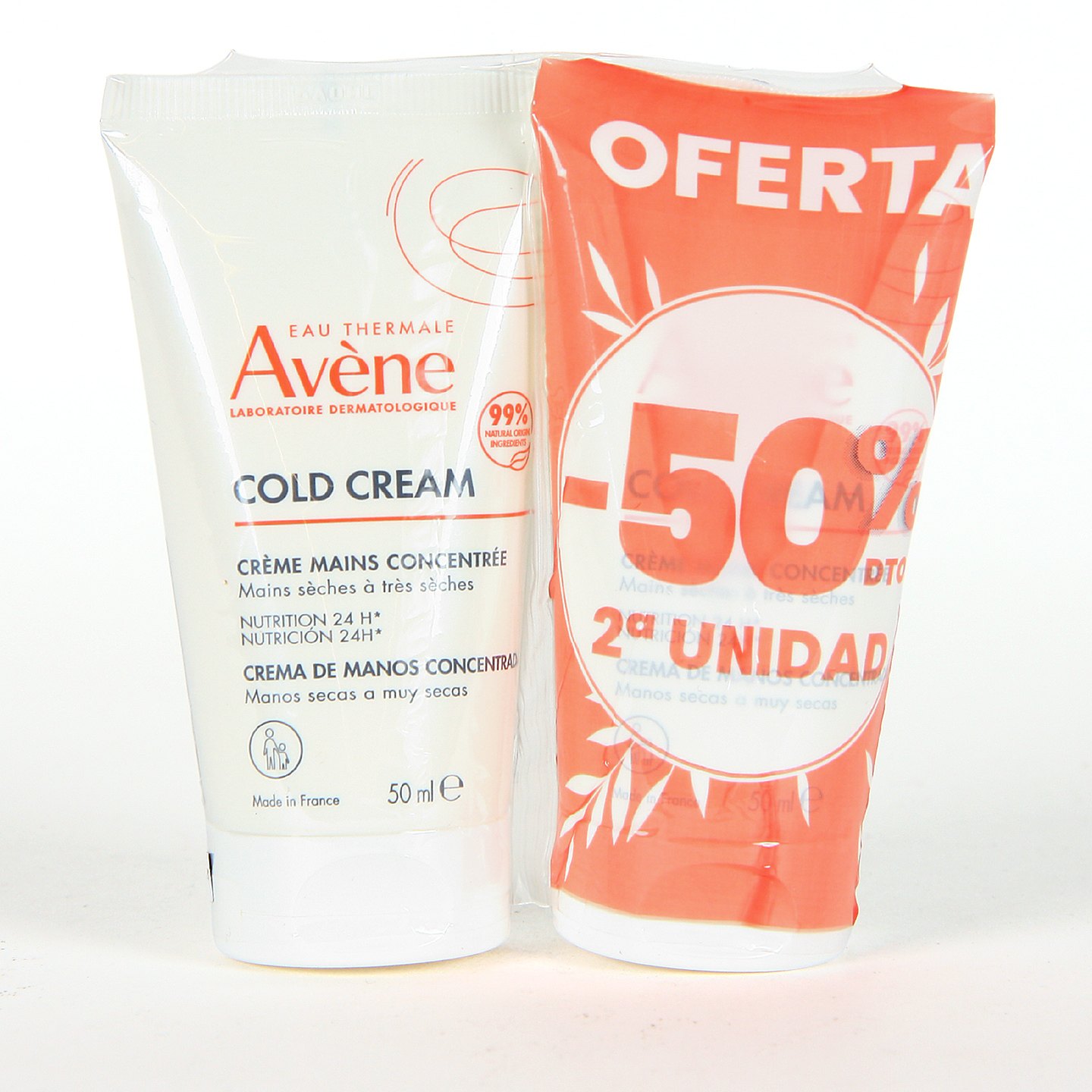 Avène Cold Cream Crema Manos Duplo 2 x 50ml para manos agrietadas Avène Cold Cream Crema Manos Duplo 2 x 50ml para manos agrietadas