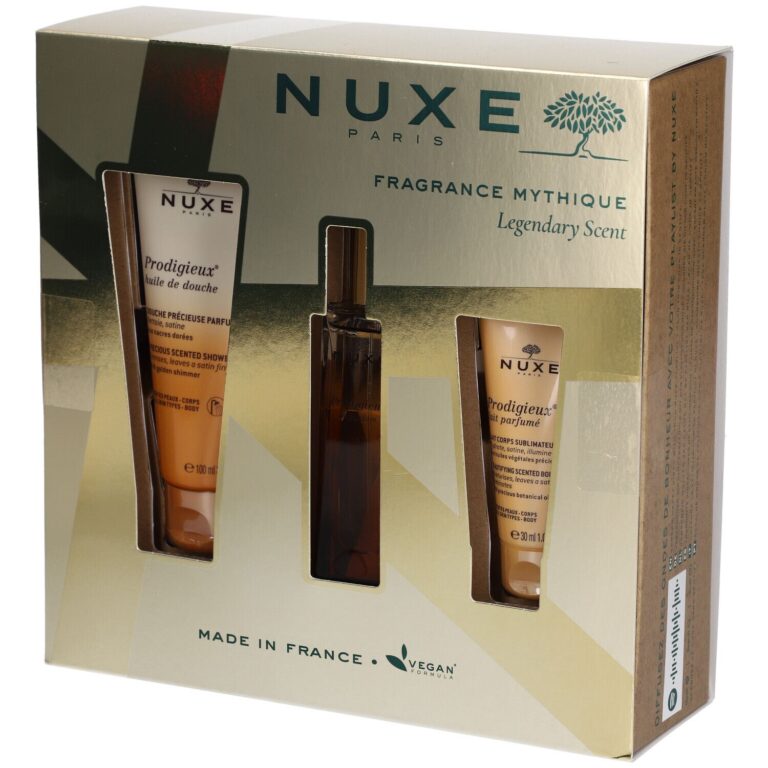 Nuxe Cofre Fragrance Mythique perfume aceite de ducha y leche corporal