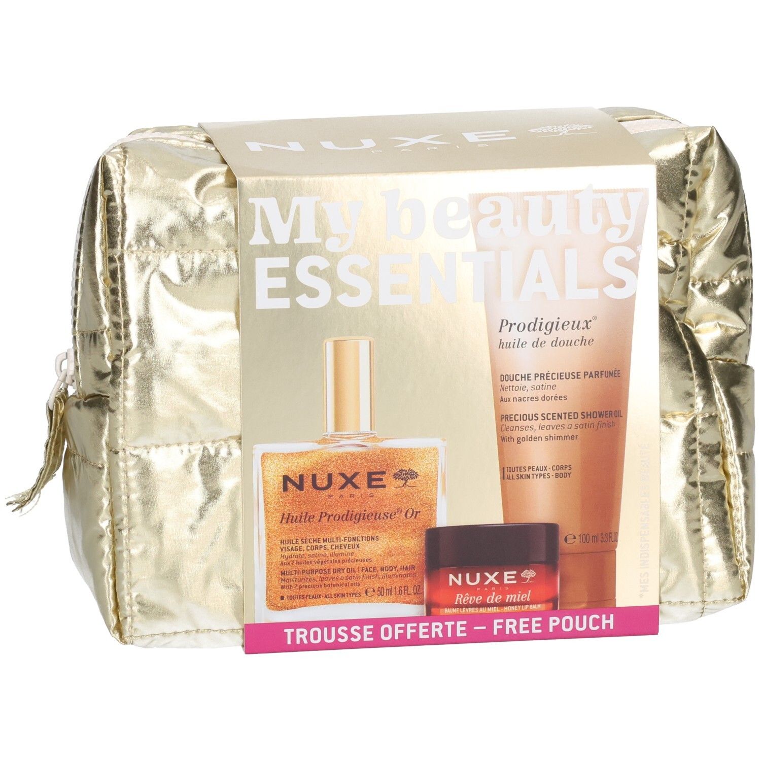 Nuxe Neceser My Beauty Essentials Huile Prodigieuse Or y balsamo de labios Nuxe Neceser My Beauty Essentials Huile Prodigieuse Or y balsamo de labios