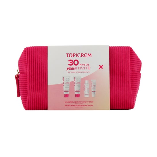 Topicrem Neceser Kit Viaje gel ducha leche agua micelar y crema facial