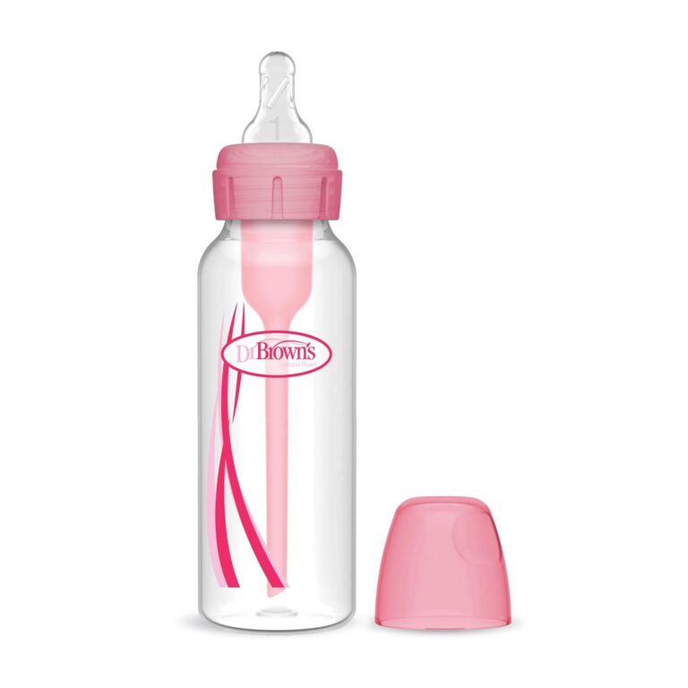 Dr Brown's Options Biberón Cuello Estrecho 250ml con capuchón rosa