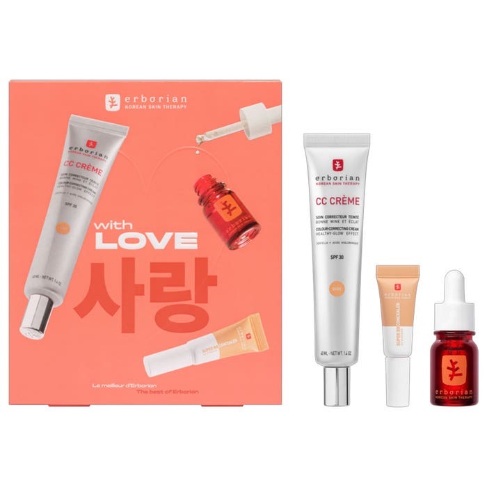Erborian With Love Doré pack CC Crème concealer y sérum de noche