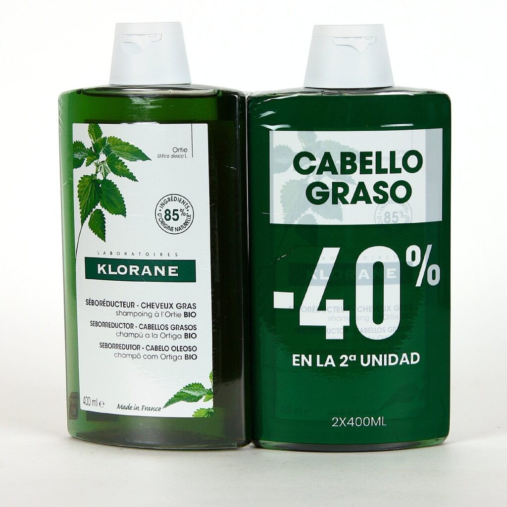 Klorane Champú Ortiga Duplo cabello graso 2x400ml
