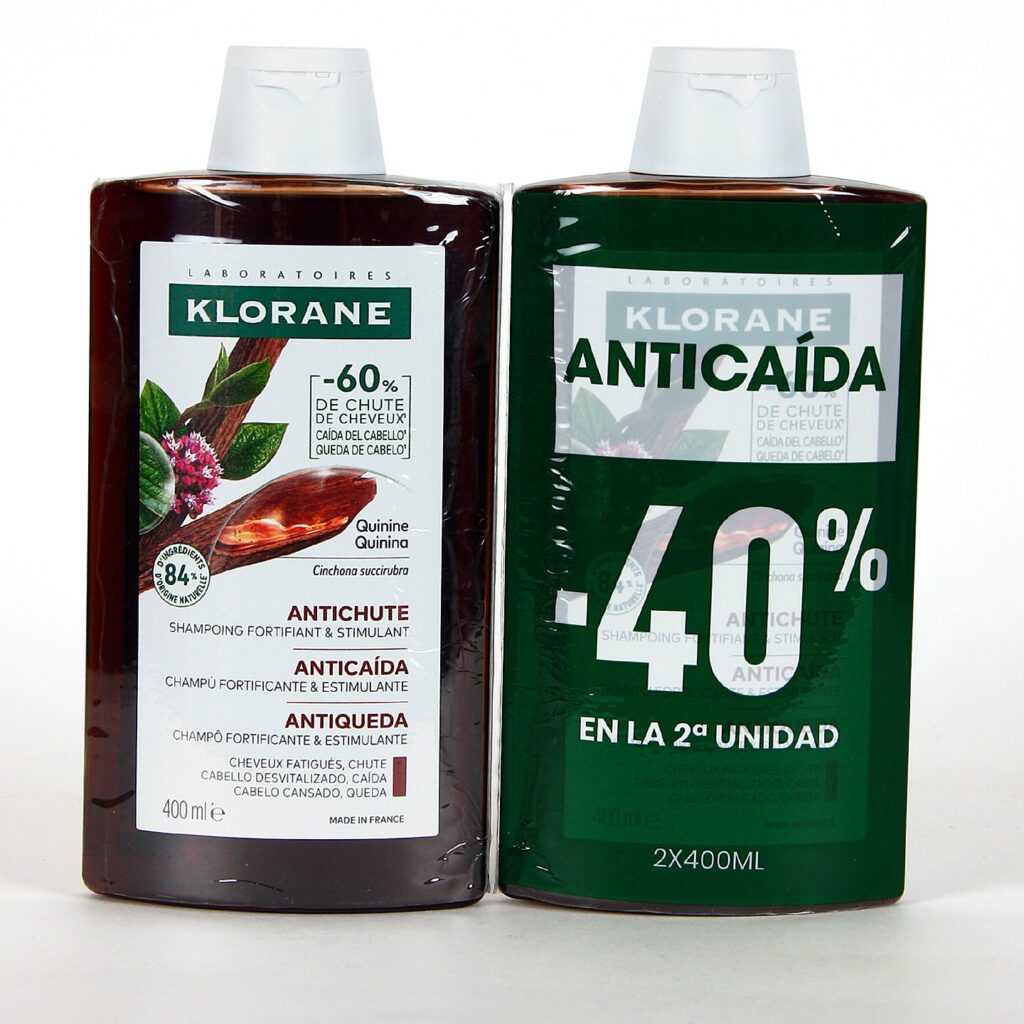 Klorane Champú Quinina Duplo anticaída 2x400ml