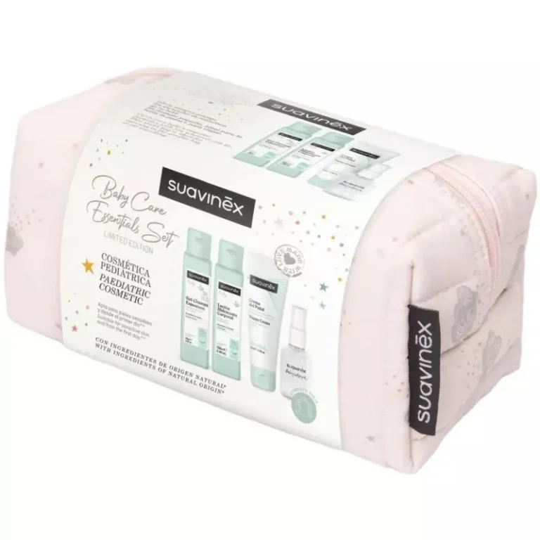 Suavinex Neceser Tela Viaje Rosa colonia gel-champu y crema para bebe